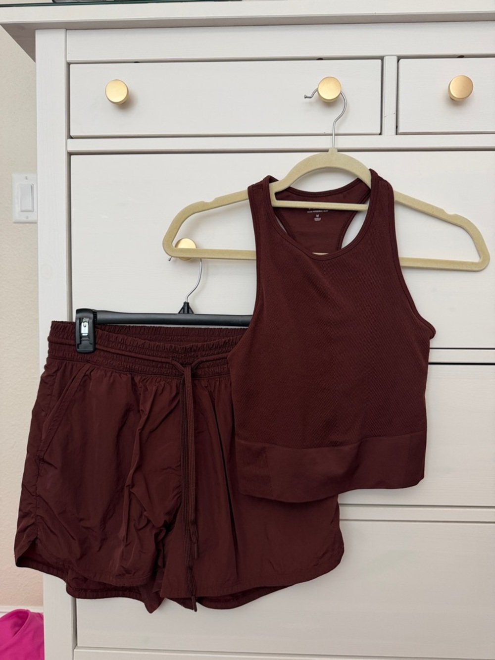 Abercrombie & Fitch Women's Athletic Shorts and Tank Set in Brown